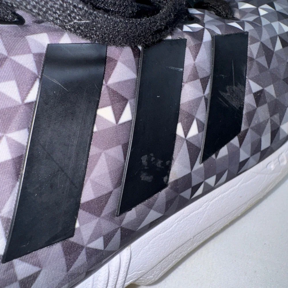 Adidas ZX Flux Grey Black Geometric Prism Pattern Sneakers B24394 Mens 9.5